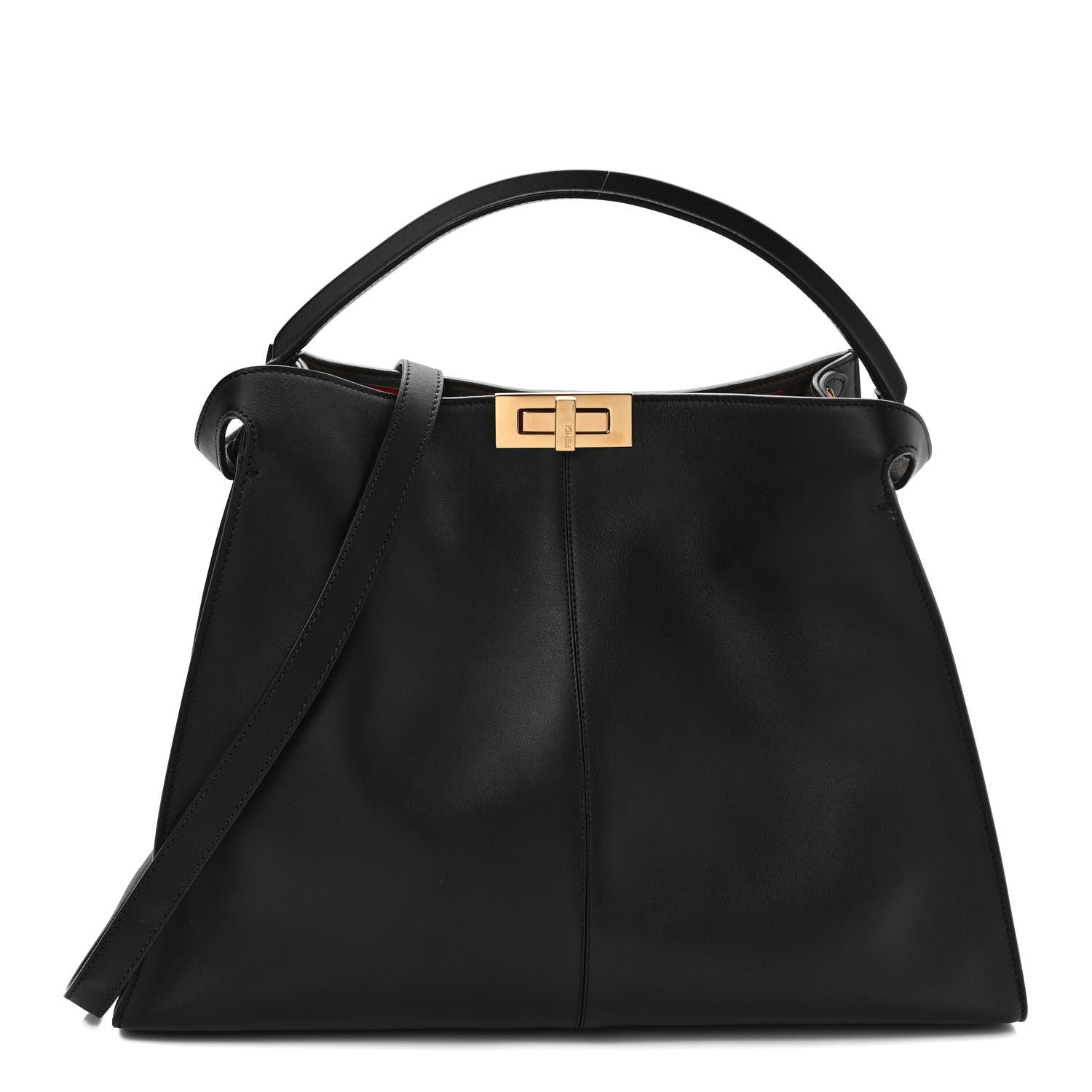 Fendi Vitello Seta Century Large Peekaboo X-Lite Black Fragola 1 of 7