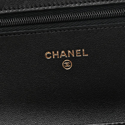 Chanel Lambskin Quilted Wallet On Chain WOC Black 5 of 10