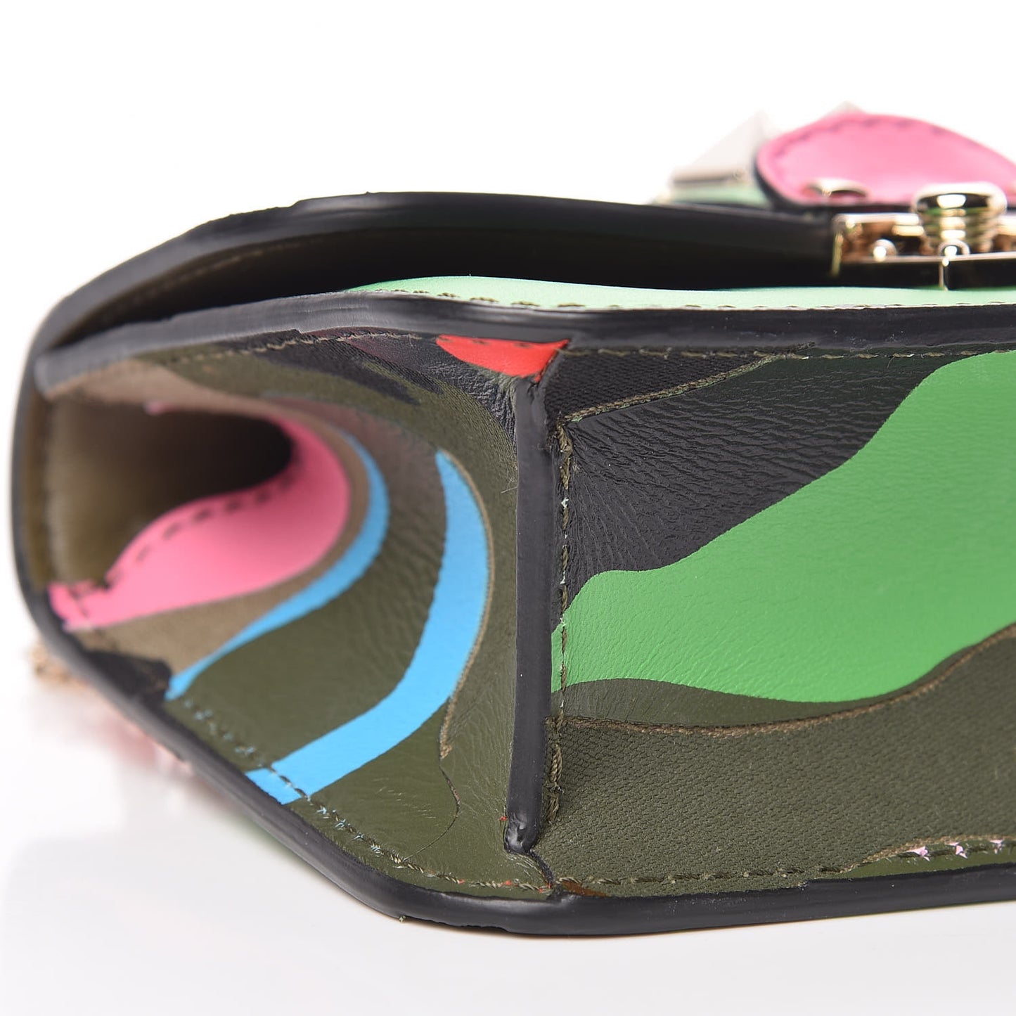 Nappa Canvas Camouflage Mini Glam Lock Rockstud Flap Multicolor