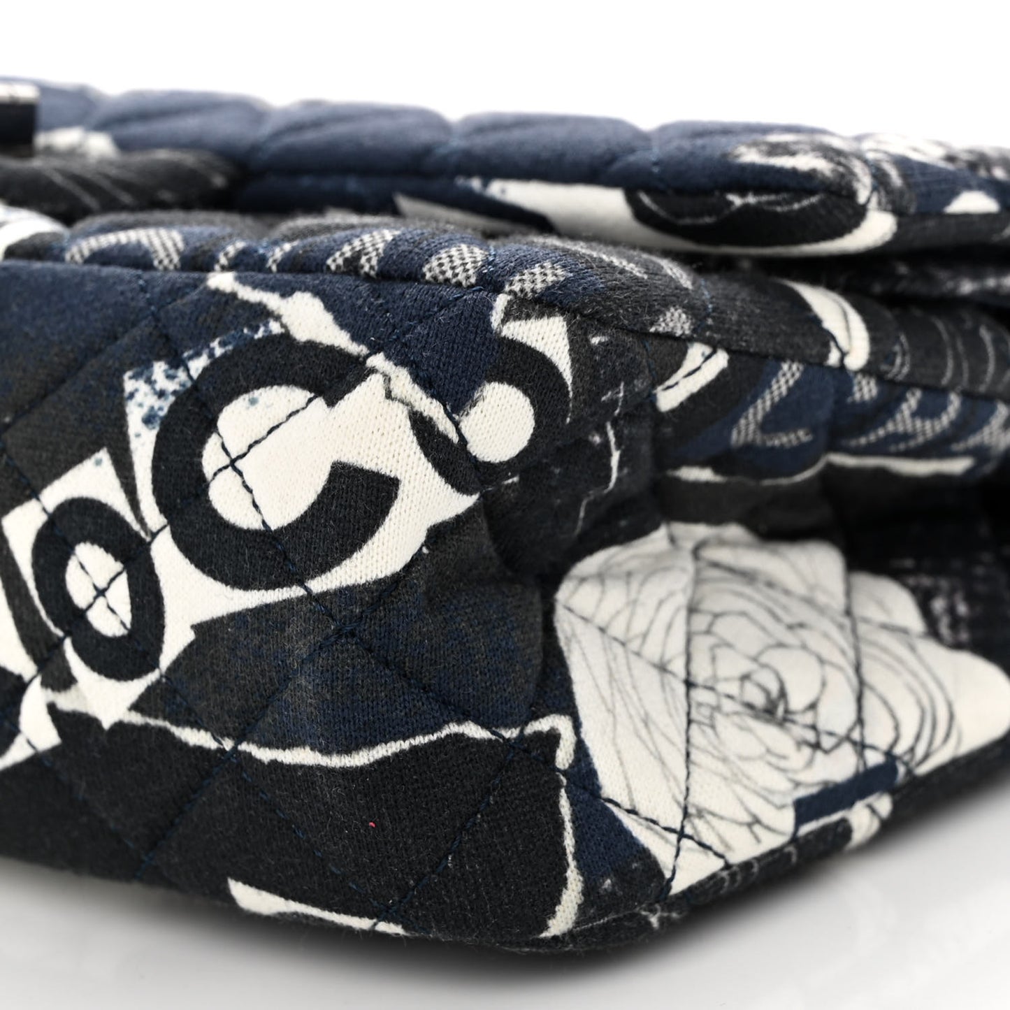 Jersey Quilted Camellia 2.55 Reissue 225 Flap Navy Blue