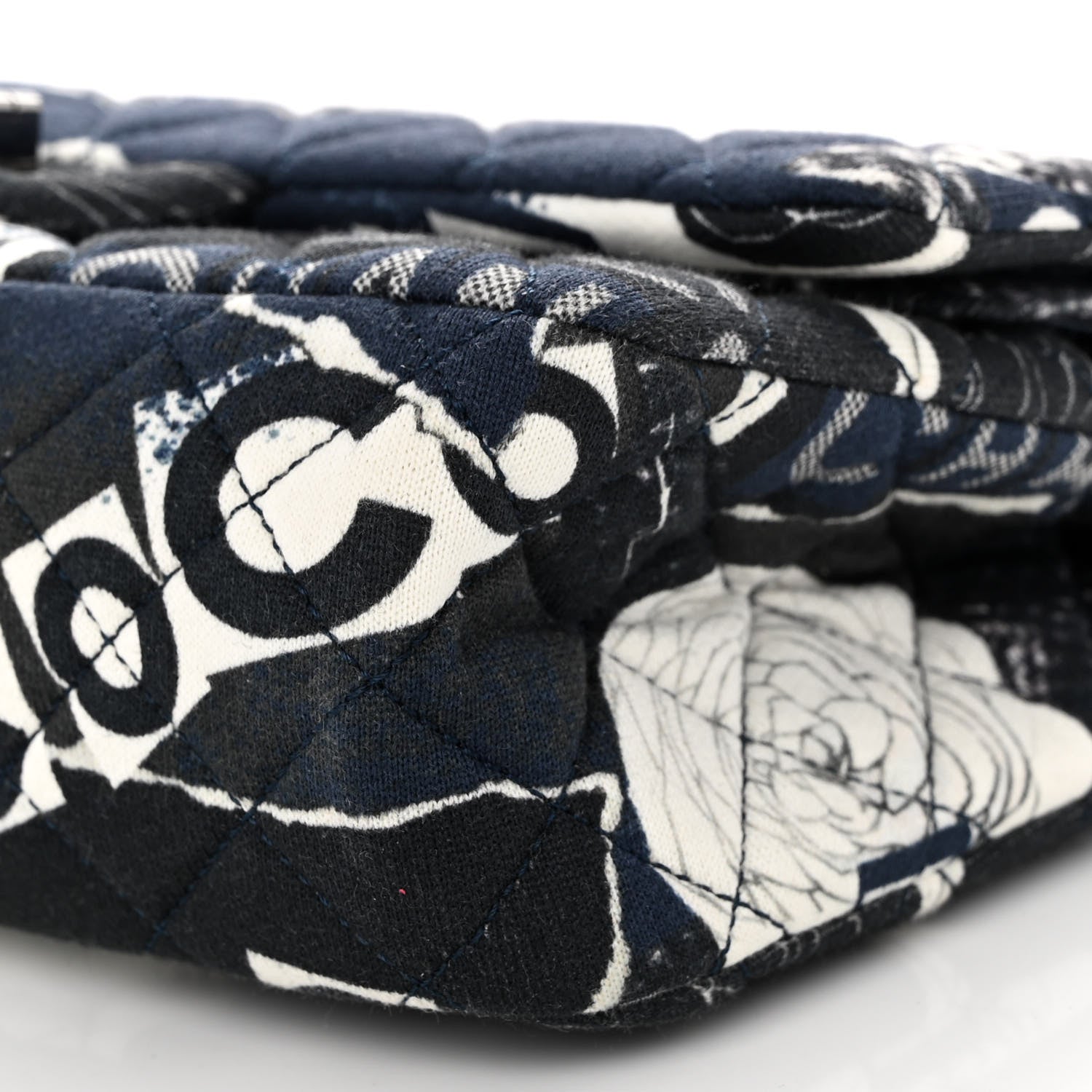 Chanel Jersey Quilted Camellia 2.55 Reissue 225 Flap Navy Blue 9 of 9