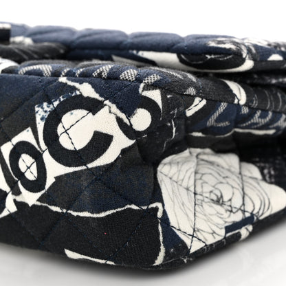 Chanel Jersey Quilted Camellia 2.55 Reissue 225 Flap Navy Blue 9 of 9