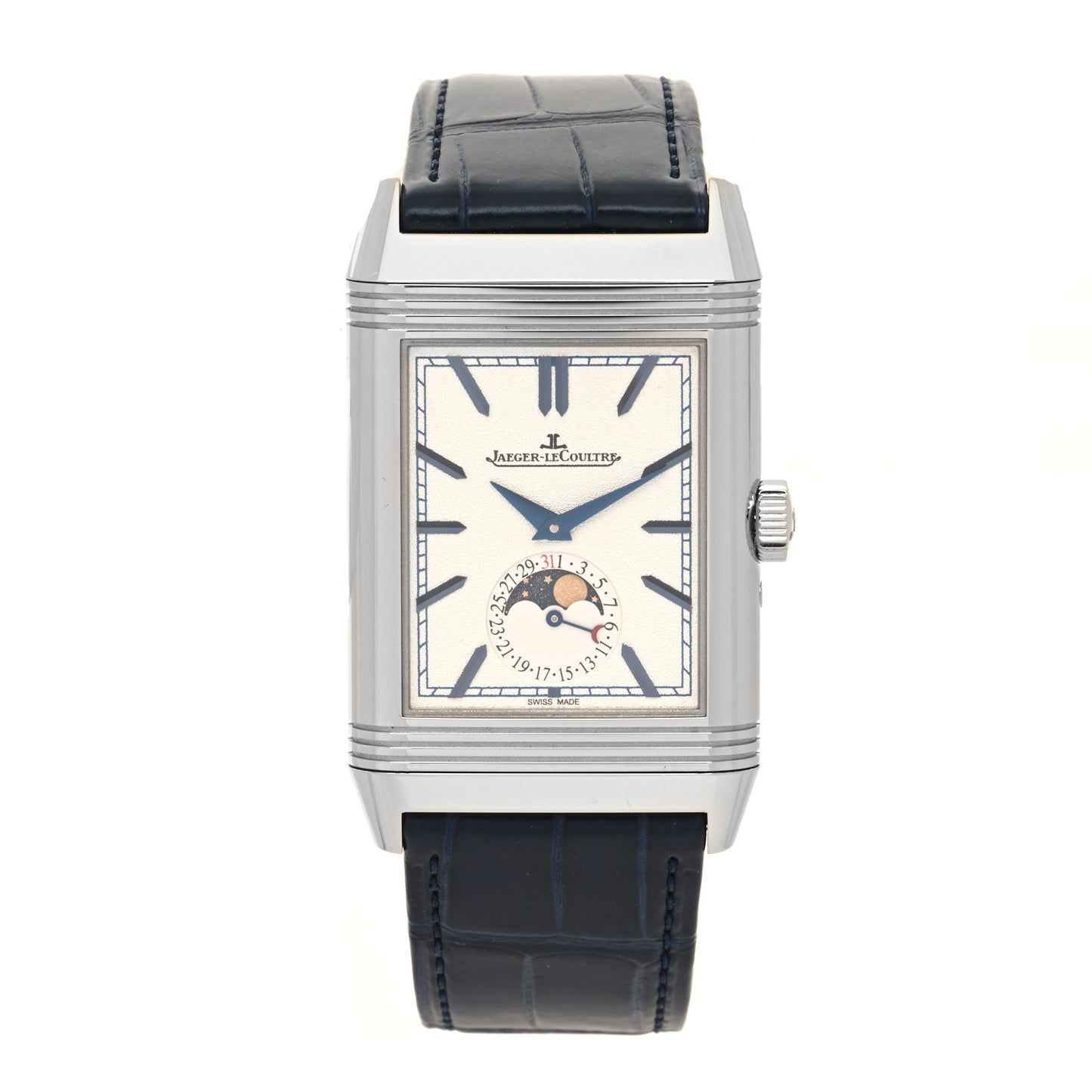 Stainless Steel Alligator 29.9mm Reverso Tribute Moon Manual Winding Watch Q3958420