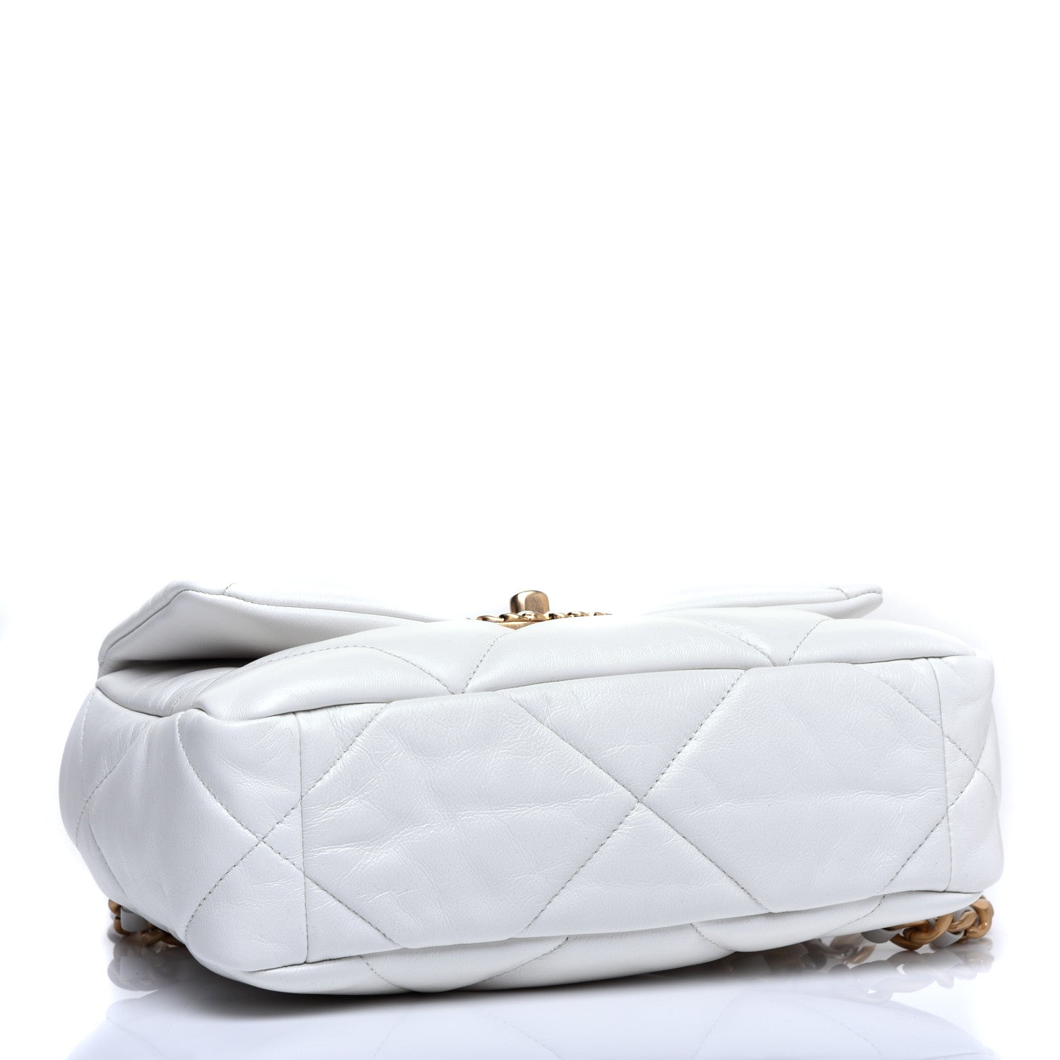 Chanel Goatskin Quilted Medium 19 Flap White 4 of 11