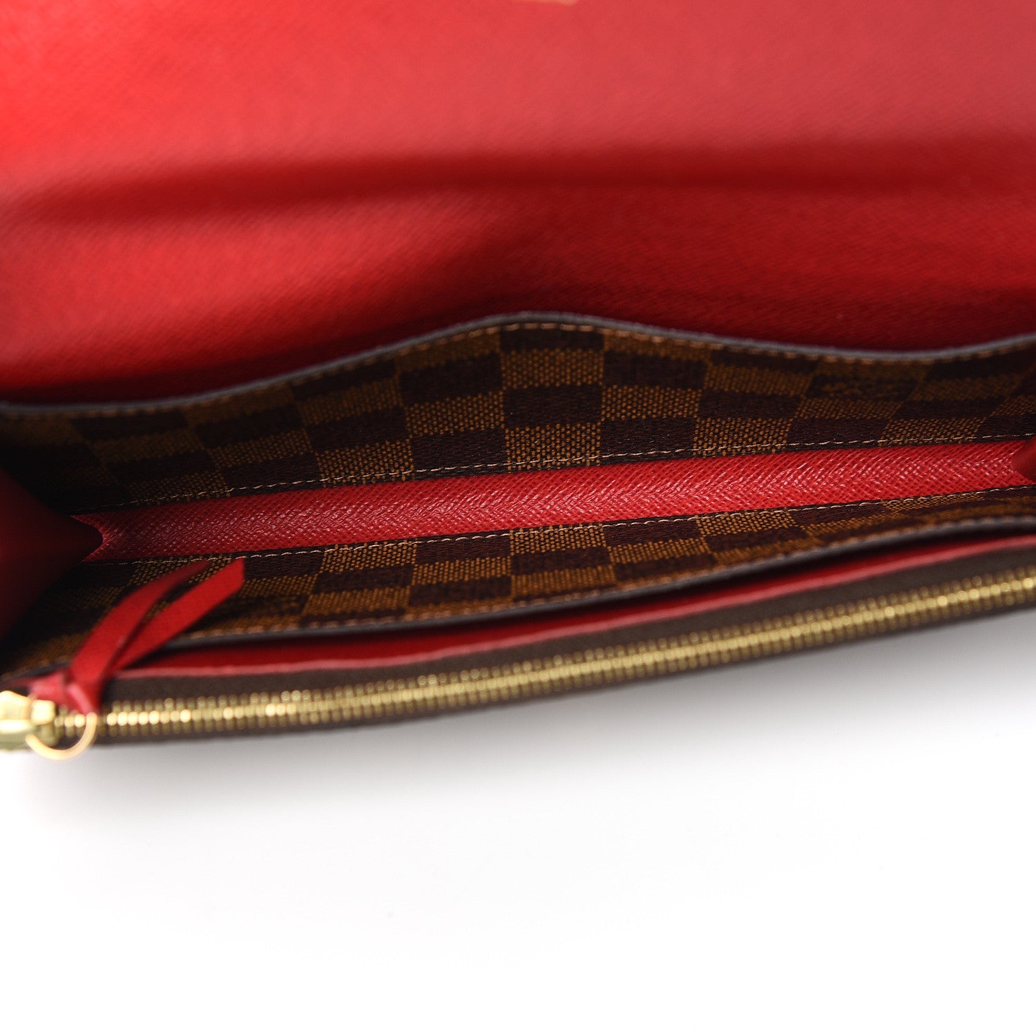 Louis Vuitton Damier Ebene Emilie Wallet Red 5 of 7
