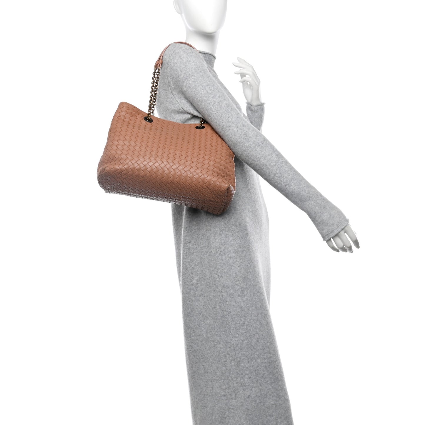 Nappa Intrecciato Medium Tote Dusty Rose