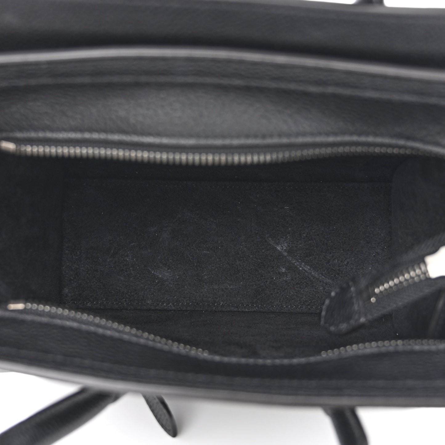 Drummed Calfskin Nano Luggage Black