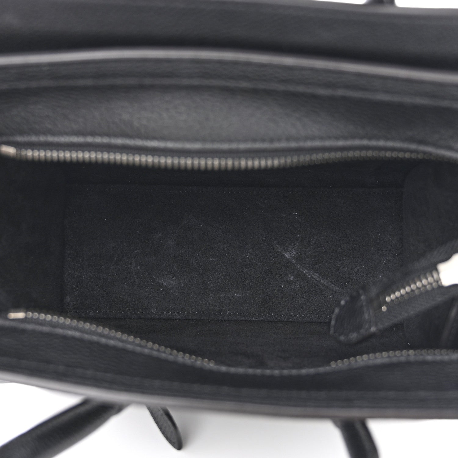 Celine Drummed Calfskin Nano Luggage Black 5 of 10