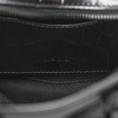 Balenciaga Semi Shiny Calfskin Crocodile Embossed Neo Classic Black Hardware Nano City Black 6 of 10