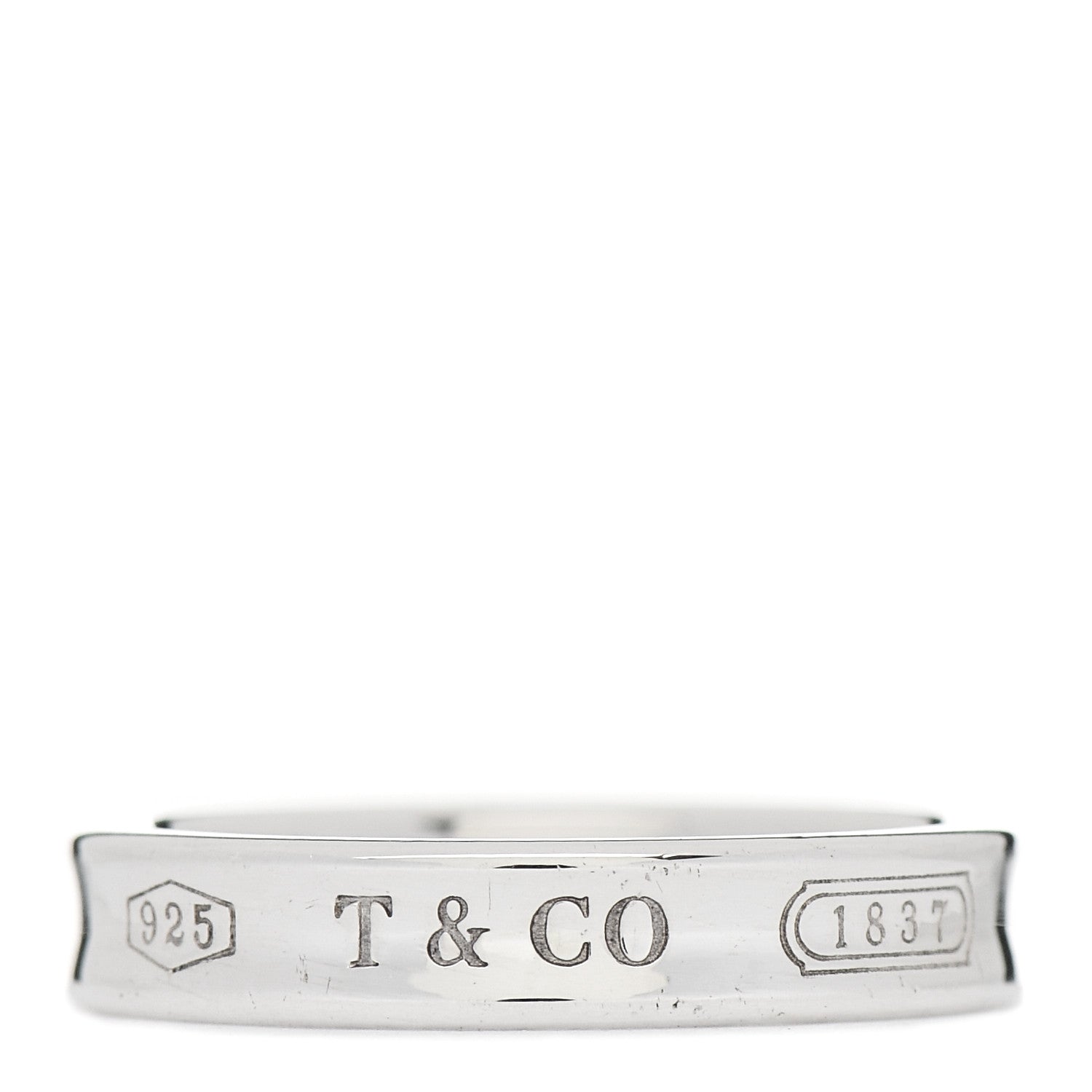 Tiffany Sterling Silver Narrow 1837 Band Ring 53 6.5 1 of 4