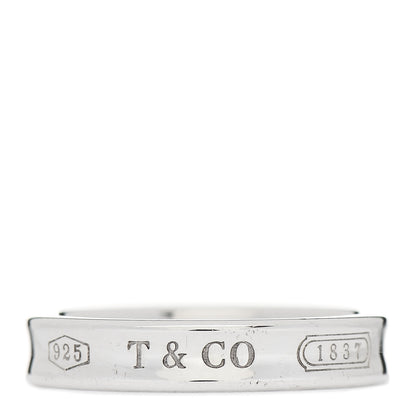 Tiffany Sterling Silver Narrow 1837 Band Ring 53 6.5 1 of 4