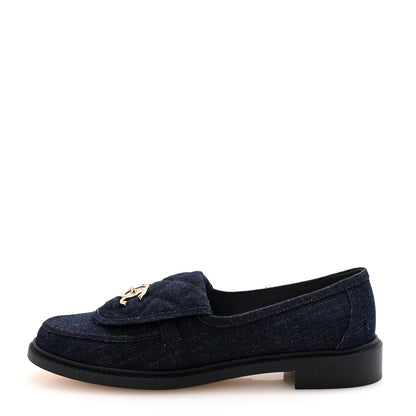 Chanel Denim CC Turnlock Loafers 41.5 Dark Blue 1 of 11