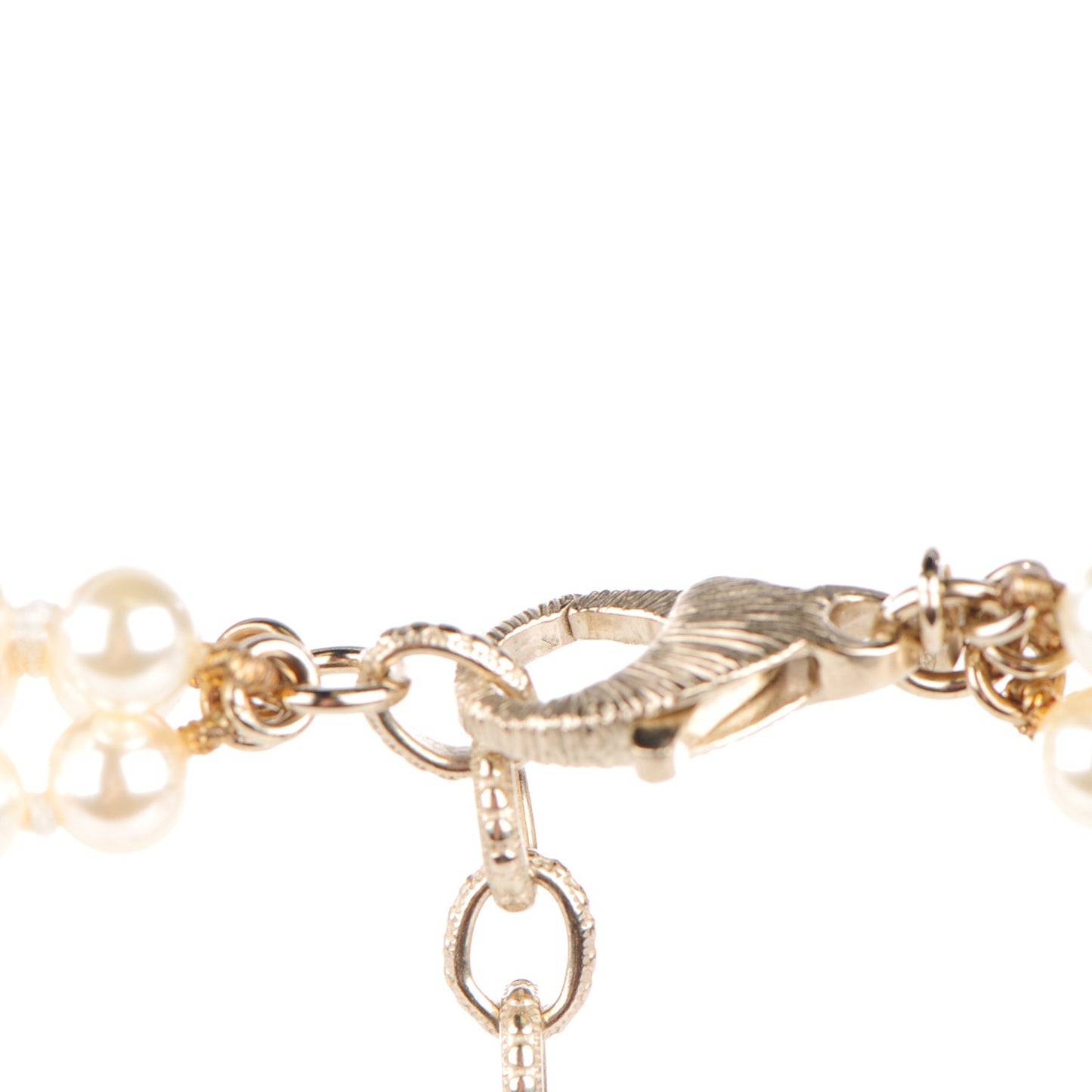 Pearl CC Long Necklace Gold