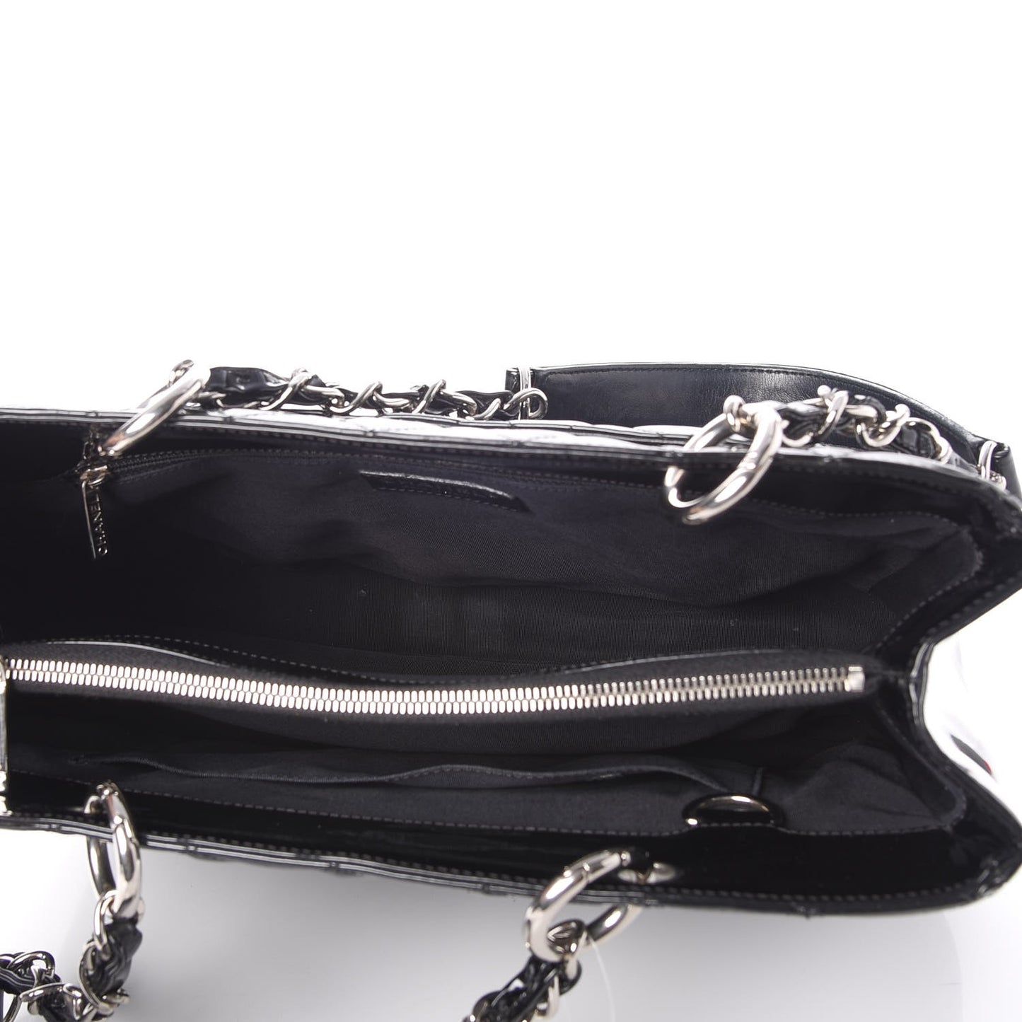 Patent Quilted Grand Shopping Tote GST Black