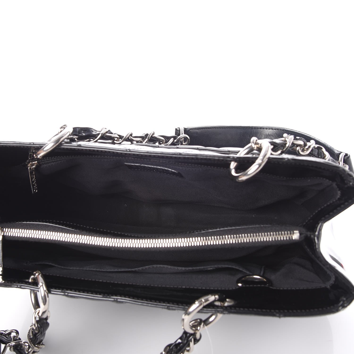 Chanel Patent Quilted Grand Shopping Tote GST Black 5 of 16