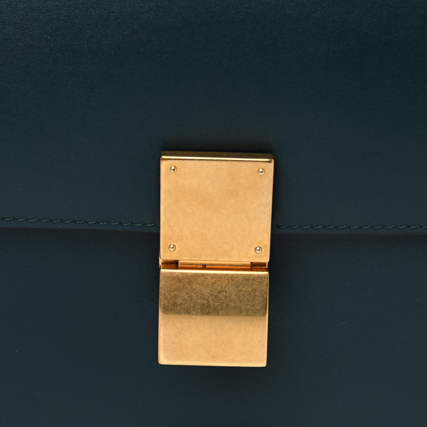 Box Calfskin Medium Classic Box Flap Bag Dark Green
