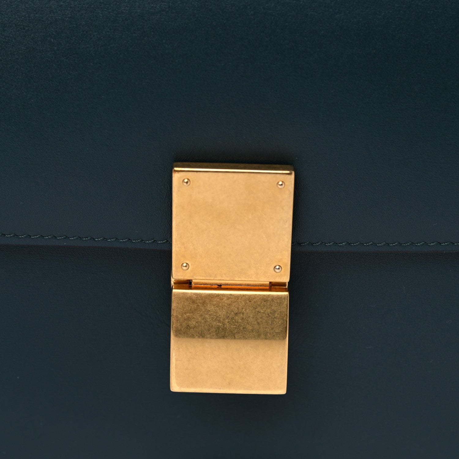 Celine Box Calfskin Medium Classic Box Flap Bag Dark Green 15 of 15