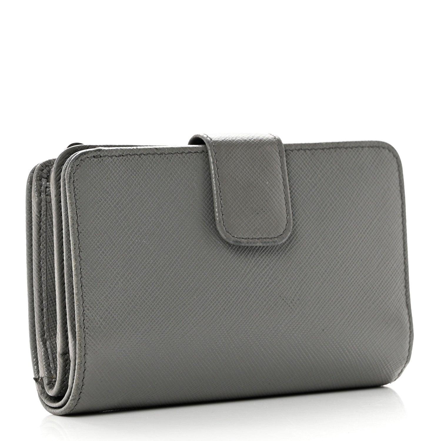 Prada Saffiano Metal Compact Wallet Marmo 3 of 10