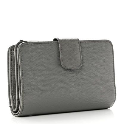 Prada Saffiano Metal Compact Wallet Marmo 3 of 10