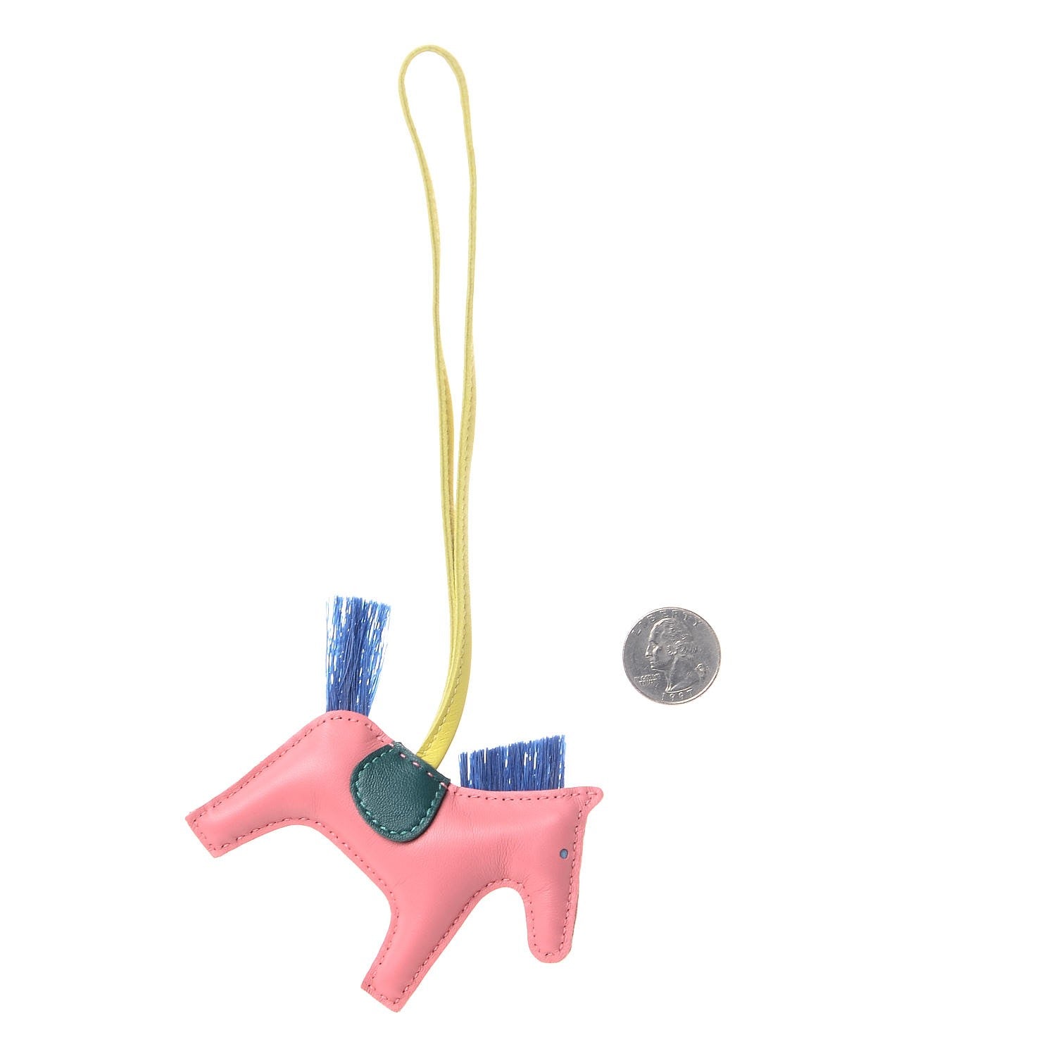 Hermes Milo Lambskin Horsehair Grigri Rodeo Horse Bag Charm PM Rose Azalee Malachite Lime Celeste 2 of 4