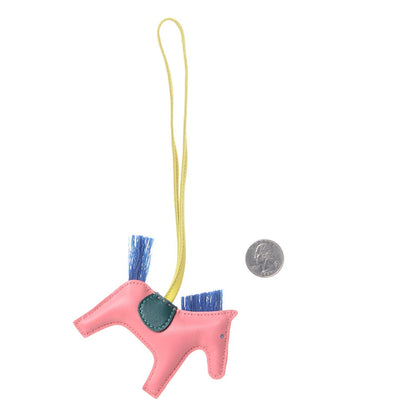 Hermes Milo Lambskin Horsehair Grigri Rodeo Horse Bag Charm PM Rose Azalee Malachite Lime Celeste 2 of 4