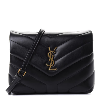 Saint Laurent Calfskin Y Quilted Monogram Toy Loulou Crossbody Bag Black 1 of 4