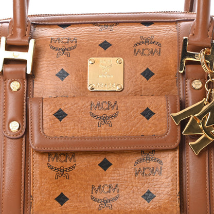 MCM Visetos Small Boston Bag Cognac 9 of 17