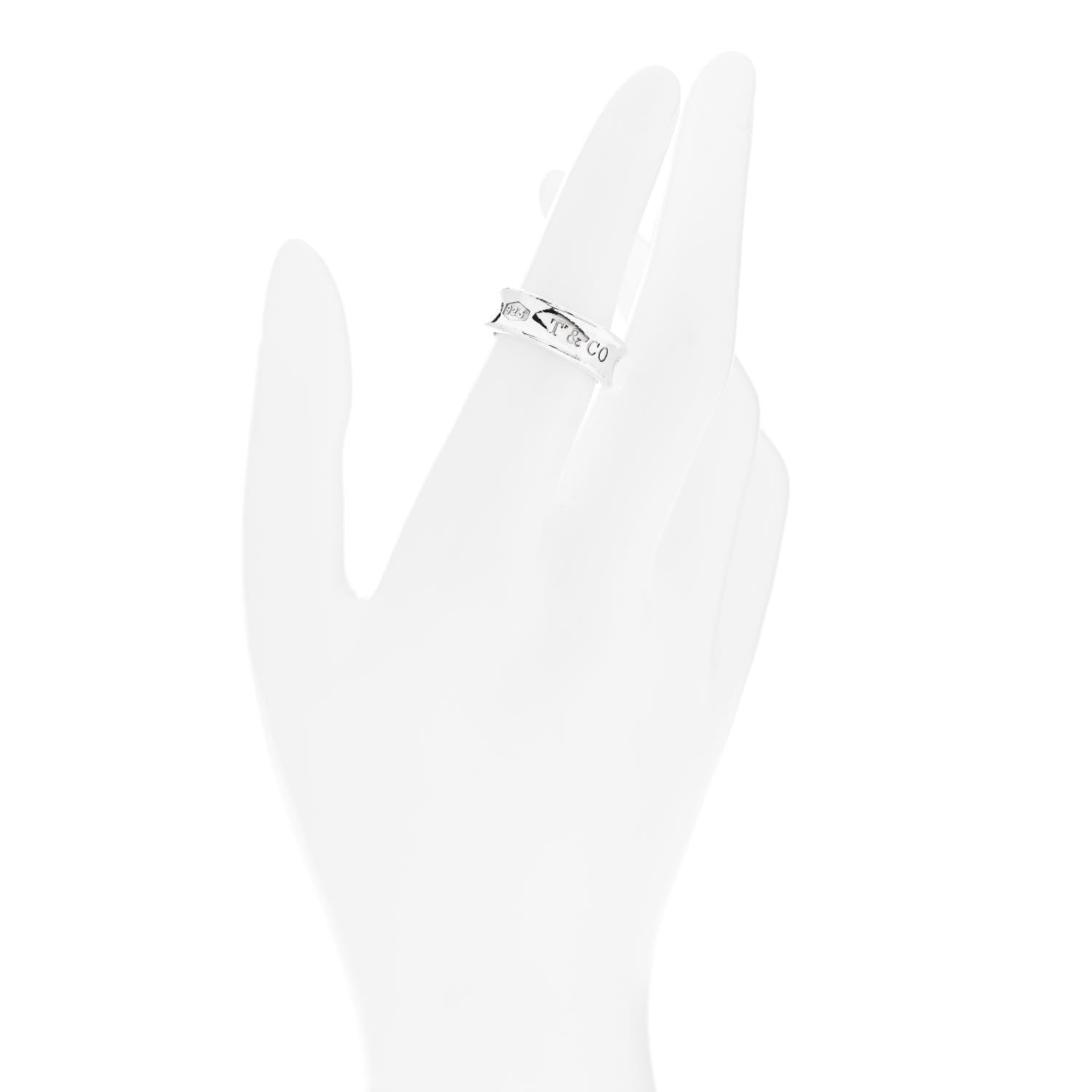 Tiffany Sterling Silver 1837 Band Ring 51 5.75 2 of 5