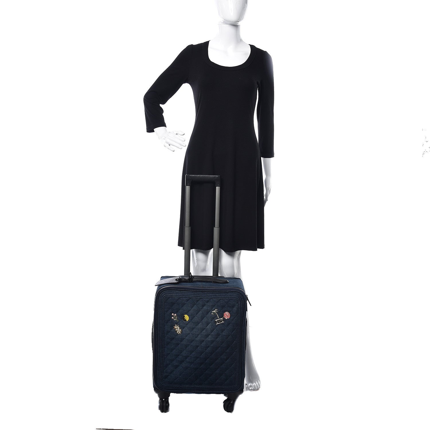 Chanel Denim Quilted Coco Cuba Charms Trolley 2 of 21