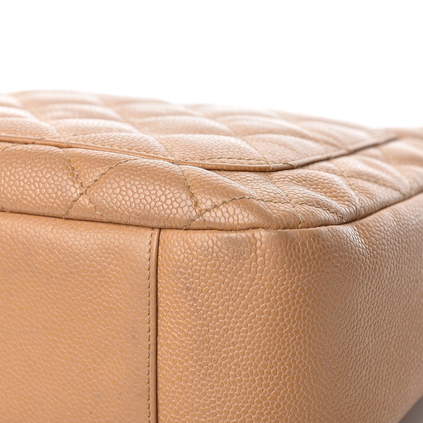Caviar Quilted Timeless CC Shoulder Bag Beige