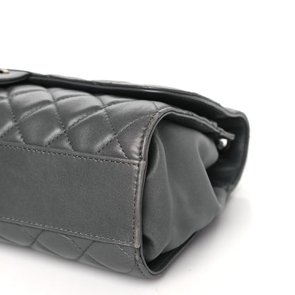 Chanel Lambskin Quilted Jumbo Grocery By Chanel Drawstring Shopping Bag Grey 10 of 10