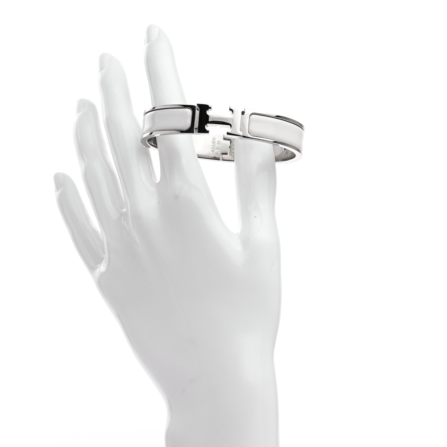 Hermes Enamel Narrow Clic Clac H Bracelet PM White 2 of 4