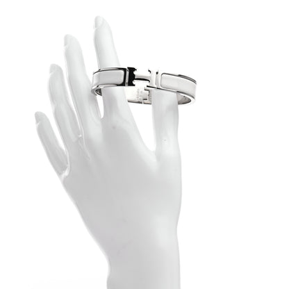 Hermes Enamel Narrow Clic Clac H Bracelet PM White 2 of 4
