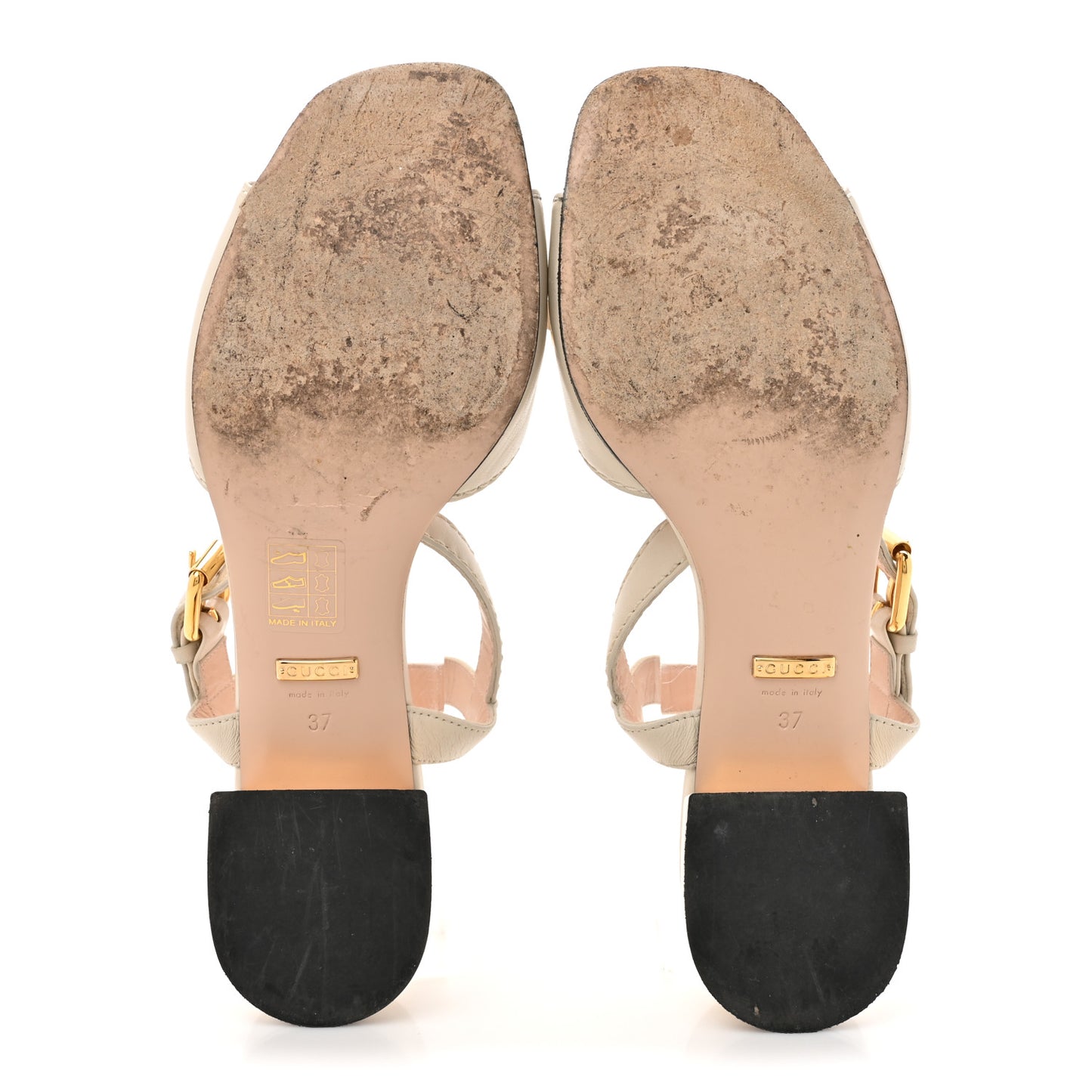 Nappa Charlotte Horsebit Block Heel 45mm Sandals 37 Mystic White