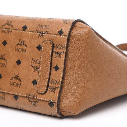 MCM Visetos Medium Yris Shopper Tote Cognac 8 of 9