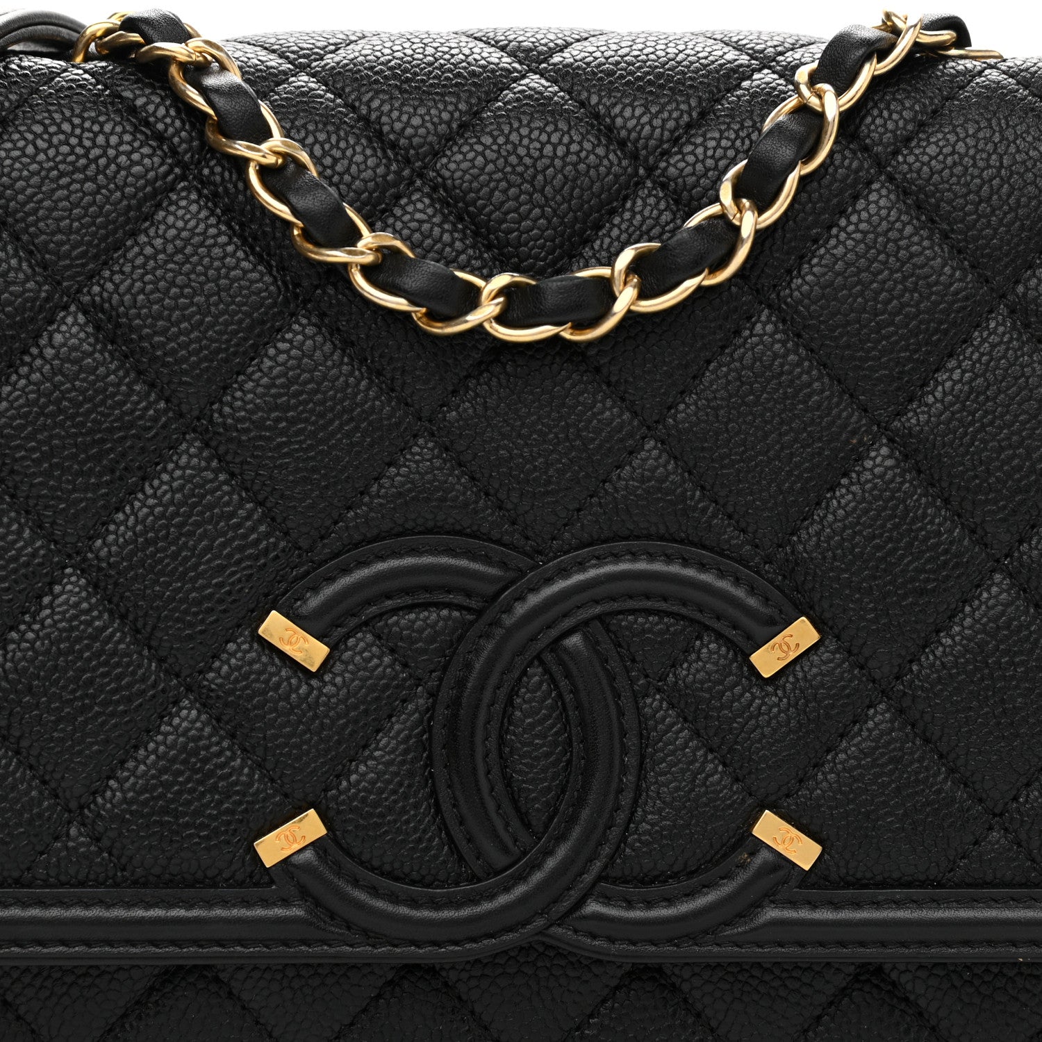 Chanel Caviar Quilted Medium CC Filigree Flap Black 8 of 12