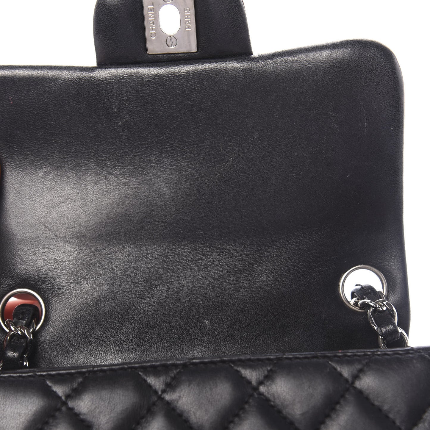 Lambskin Quilted Mini Square Flap Black