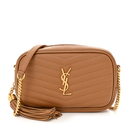 Saint Laurent Grain De Poudre Matelasse Monogram Mini Lou Camera Bag Dark Natural 1 of 10