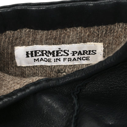 Hermes Lambskin Clous de Selle Gloves 7.5 Black 3 of 5