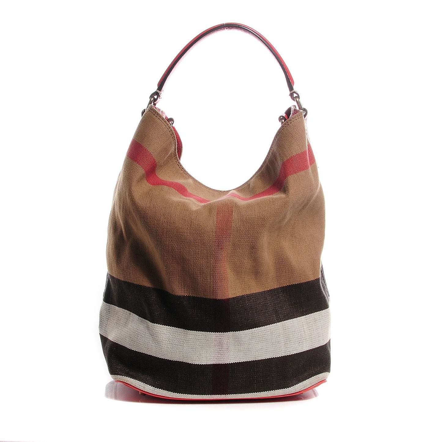 Canvas Mega Check Medium Ashby Hobo Cadmium Red