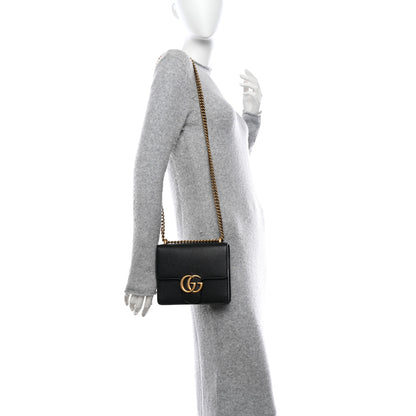 Gucci Calfskin Small GG Marmont Chain Shoulder Bag Black 2 of 10