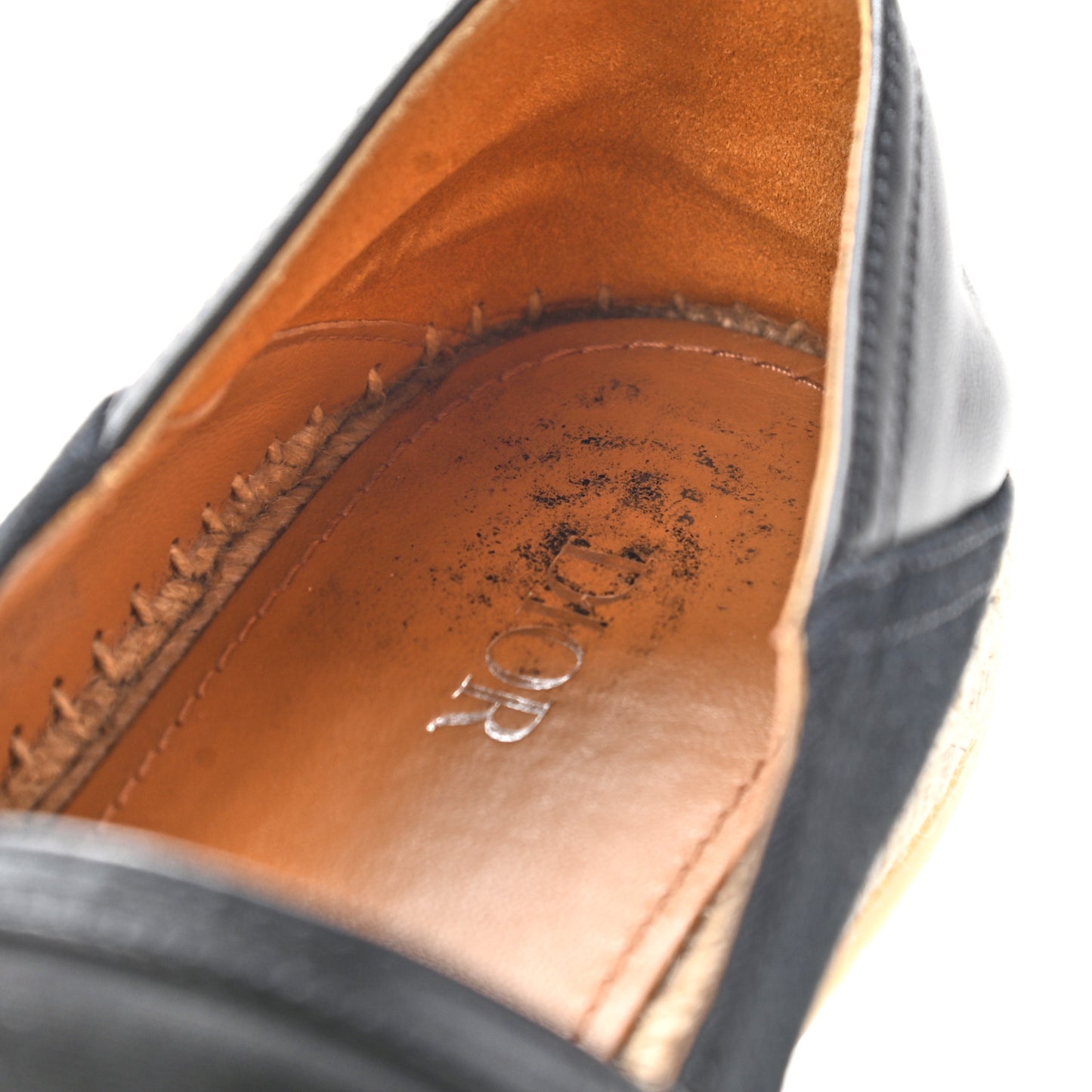 Canvas Lambskin Mens Logo Espadrilles 42 Black