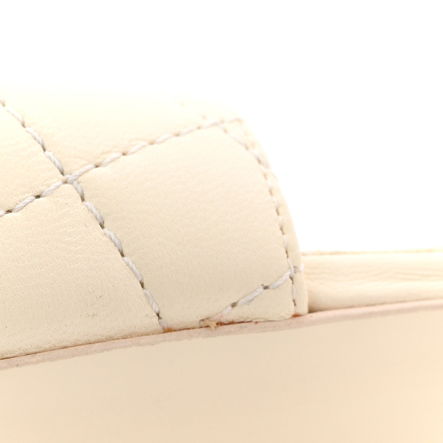 Chanel Lambskin Quilted CC Turnlock Sandals 41 Ivory 10 of 14