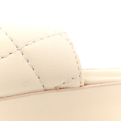 Chanel Lambskin Quilted CC Turnlock Sandals 41 Ivory 10 of 14