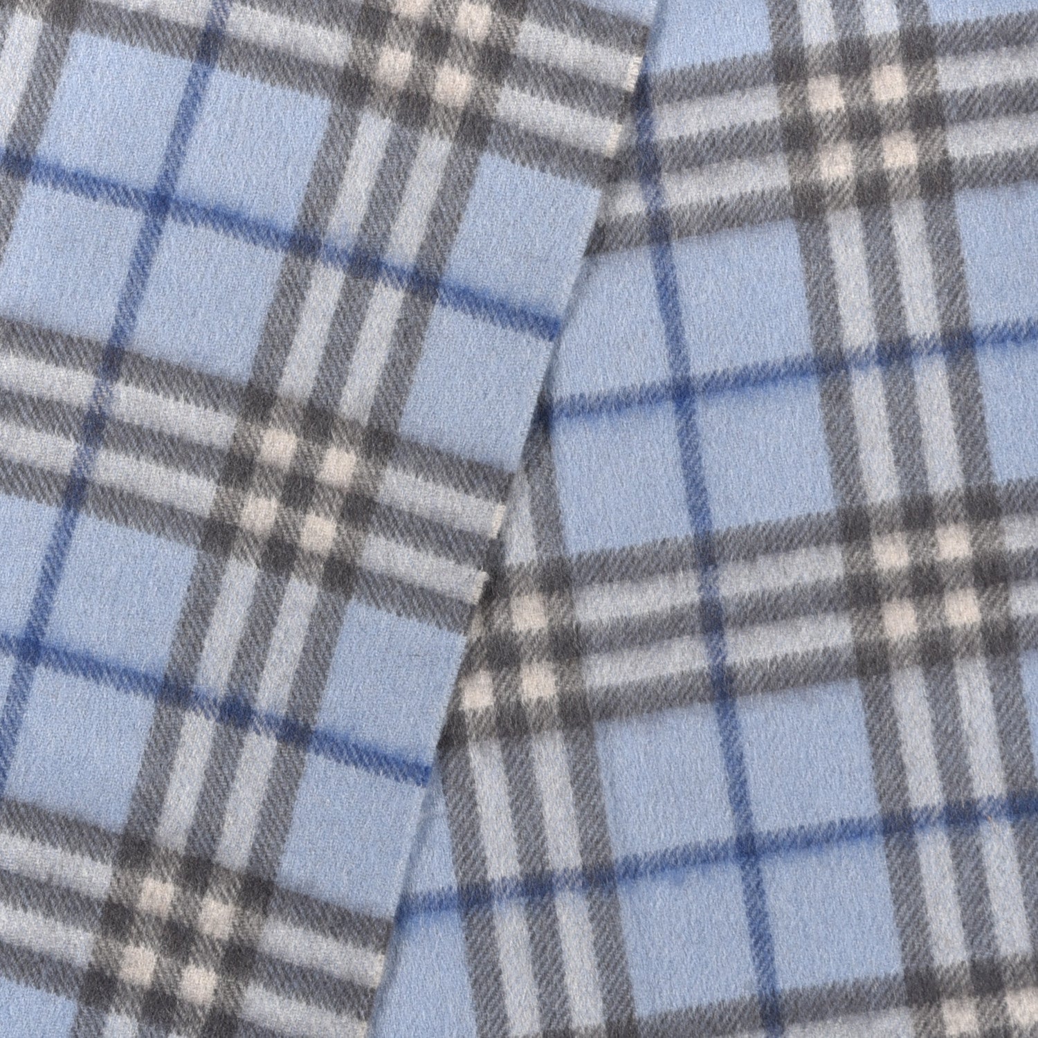 Burberry Cashmere House Check Fringe Scarf Light Blue 3 of 4