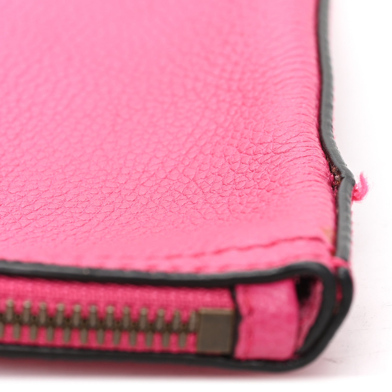Gucci Pebbled Calfskin Medium Logo Portfolio Clutch Pink Green 8 of 8