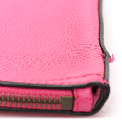 Gucci Pebbled Calfskin Medium Logo Portfolio Clutch Pink Green 8 of 8