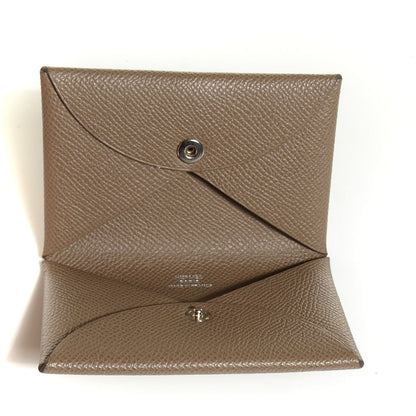 Hermes Epsom Calvi Card Case Etoupe 6 of 10