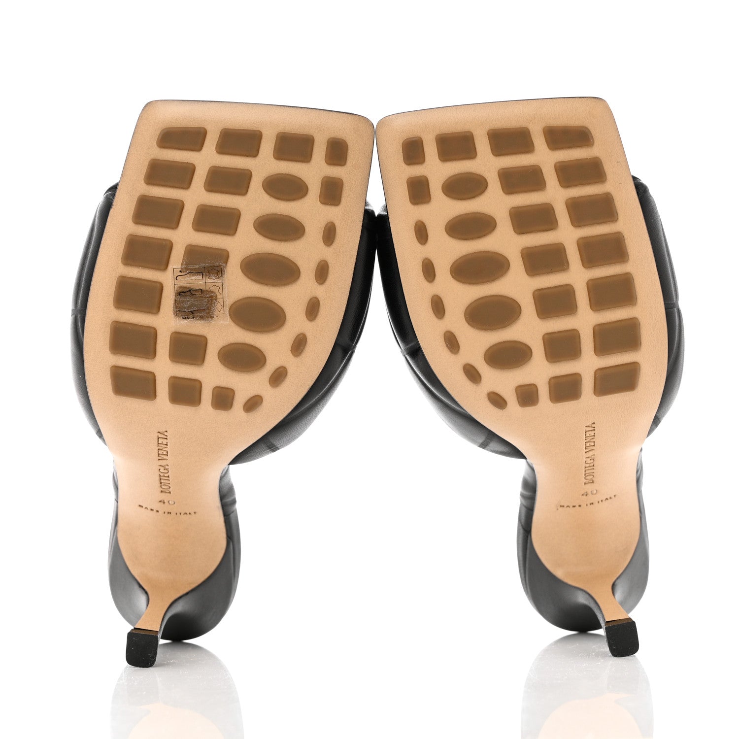Bottega Veneta Nappa Quilted Rubber Lido Mule Sandals 40 Black 5 of 9