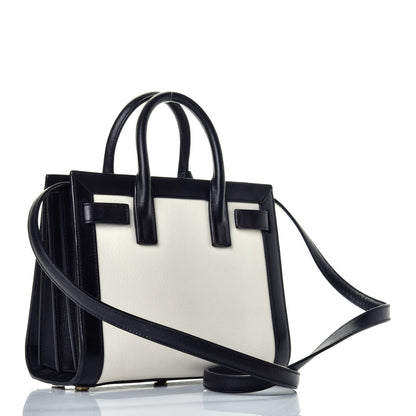 Saint Laurent Calfskin Bi-Color Nano Sac De Jour Porcellana Black 4 of 10